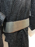 Kimono double black  レースシャンタン袷