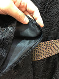 Kimono double black  レースシャンタン袷