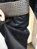 Kimono double black  レースシャンタン袷