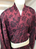 Kimono Flower Bordeaux X Red double chiffon
