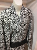 Kimono Lace Black & White flower lace and white double
