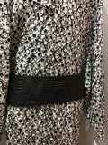 Kimono Lace Black & White flower lace and white double