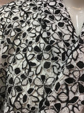 Kimono Lace Black & White flower lace and white double