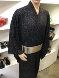 Kimono double chiffon  Black star