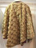 Moto leather vest jacket with fur BEIGE