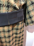 Kimono checked wool khaki