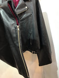 Moto jacket leather haori BLACK ライダースジャケット ダブル