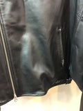 Moto jacket leather haori BLACK ライダースジャケット ダブル