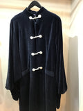 China coat velor Navy X geometric
