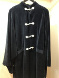 China coat velor Navy X geometric