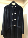 China coat velor Navy X geometric