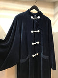 China coat velor Navy X geometric