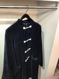China coat velor Navy X geometric
