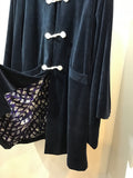 China coat velor Navy X geometric