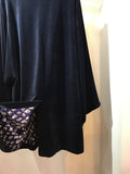 China coat velor Navy X geometric