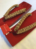 桐下駄 赤 ML size (25~28.0cm)