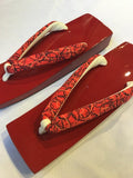 桐下駄 赤 ML size (25~28.0cm)
