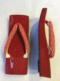桐下駄 赤 S size (22.5~24.0cm)