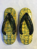 和紙桐下駄 : グリーン格子 for women SIZE S (22.0-24.0cm)