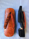 和紙桐下駄 - むらオレンジ for men (SIZE L 26.0~28.5cm)