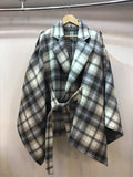 Trench cape coat white check