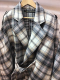 Trench cape coat white check