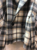 Trench cape coat white check