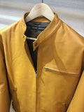 Moto jacket single leather haori YELLOW ライダースジャケット