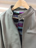 Moto jacket single leather haori GRAY ライダースジャケット