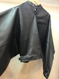 Moto jacket single leather haori BLACK ライダースジャケット