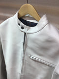 Moto jacket single leather haori white ライダースジャケット