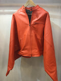 Moto jacket single leather haori ORANGE ライダースジャケット