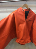 Moto jacket single leather haori ORANGE ライダースジャケット