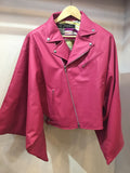 Moto jacket double leather haori PINK ライダースジャケット