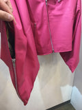 Moto jacket double leather haori PINK ライダースジャケット