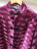 China coat purple cut velvet チャイナキモノコート