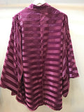 China coat purple cut velvet チャイナキモノコート