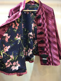 China cape purple cut velvet　チャイナケープ