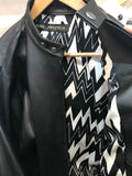 Moto jacket single leather haori BLACK ライダースジャケット